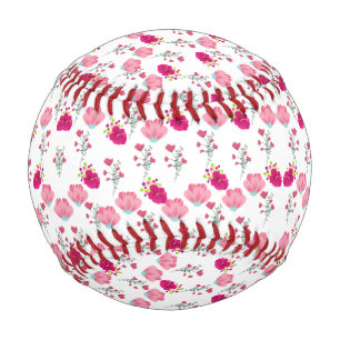 Balle De Baseball Motif de fleurs roses