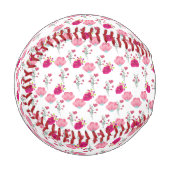 Balle De Baseball Motif de fleurs roses (Devant Gauche)