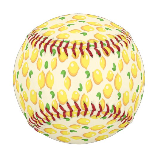 Balle De Baseball Motif de fruits de citron jaune (Devant)