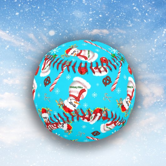 Balle De Baseball Motif de la fête de Noël de Baseball Snowman