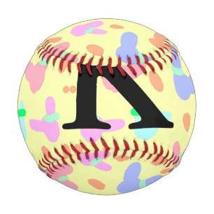 Balle De Baseball Motif de lapins colorés sur fond jaune ajoutez lai