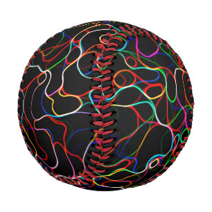 Balle De Baseball Motif de ligne courbe multicolore Neon -COOL