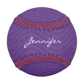 Balle De Baseball Motif de lignes violettes (Devant)