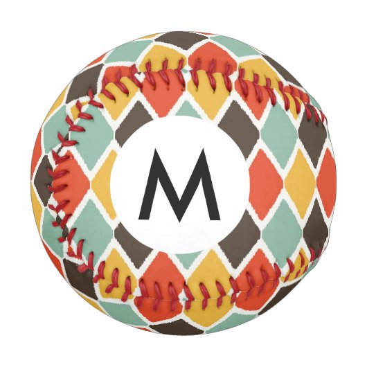 Balle De Baseball Motif de mode tribal ikat moderne (Devant Gauche)