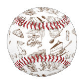 Balle De Baseball Motif de papier monogramme (Devant)