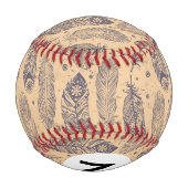 Balle De Baseball Motif de plan de plume ethnique (Dos)
