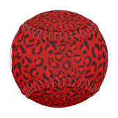 Balle De Baseball Motif de texture léopard rose. (Devant)