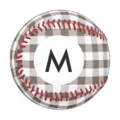 Balle De Baseball Motif de tissu de table Brown Monogramme (Devant Gauche)