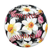 Balle De Baseball Motif d'élégance Monogram avec fleurs de narcisse (Devant)