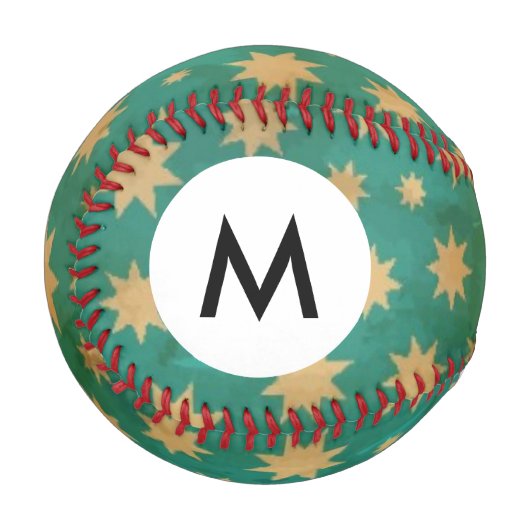 Balle De Baseball Motif des étoiles Monogrammes (Devant Gauche)
