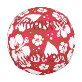 Balle De Baseball Motif des fleurs d'Hibiscus (Devant)
