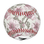 Balle De Baseball Motif des fleurs d'hibiscus roses coupées (Dos)