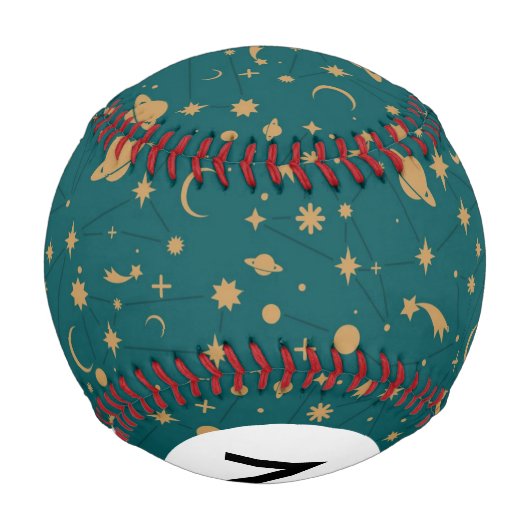 Balle De Baseball Motif d'espace Monogramme (Dos)