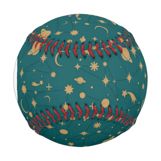 Balle De Baseball Motif d'espace Monogramme (Devant)