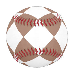 Balle De Baseball Motif diamant en blanc et Mocha Mousse