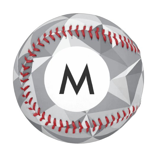 Balle De Baseball Motif diamant Monogram - Polygone Abstrait (Devant Gauche)