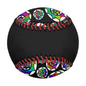 Balle De Baseball Motif en spirale coloré (Dos)