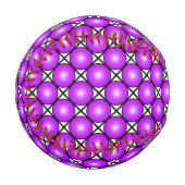 Balle De Baseball Motif en treillis noir blanc Magenta points roses (Devant Gauche)