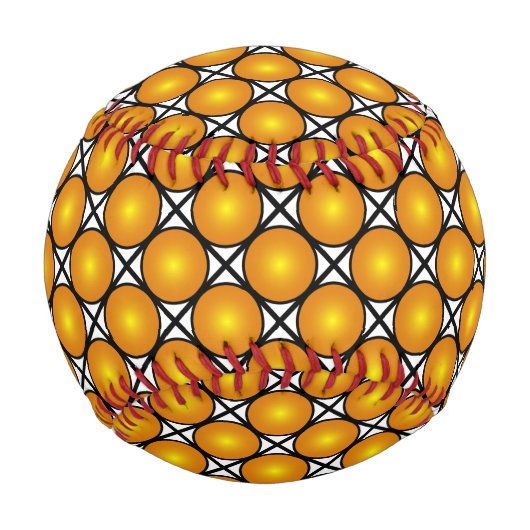 Balle De Baseball Motif en treillis noir blanc noir (Devant)