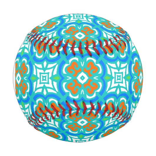 Balle De Baseball Motif ethnique turquoise (Devant)