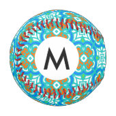 Balle De Baseball Motif ethnique turquoise (Devant Gauche)