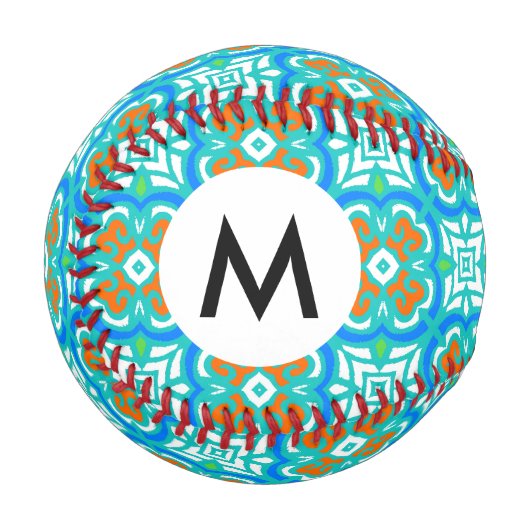 Balle De Baseball Motif ethnique turquoise (Devant Gauche)