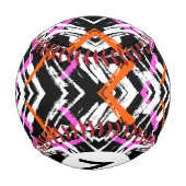 Balle De Baseball Motif Flèche Noir, Orange Et Rose (Dos)