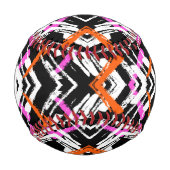 Balle De Baseball Motif Flèche Noir, Orange Et Rose (Devant)
