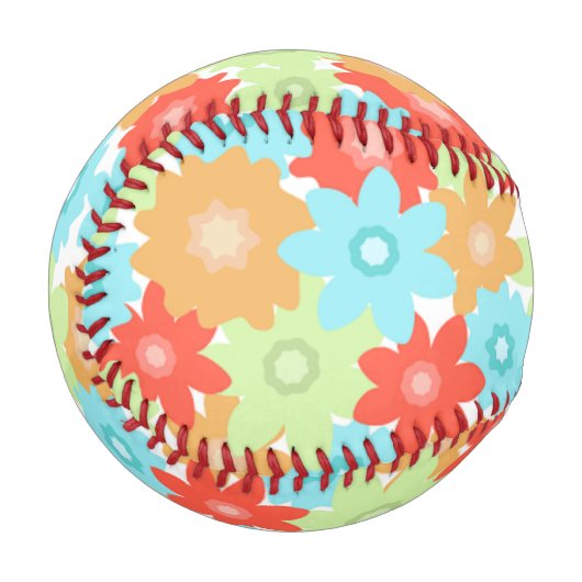 Balle De Baseball Motif FLEURS (Devant Gauche)