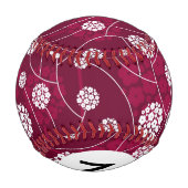Balle De Baseball Motif floral Abstrait monogramme (Dos)