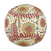 Balle De Baseball Motif floral d'été en feuille (Devant)