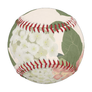 Balle De Baseball Motif floral d'hortensia vintage