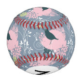 Balle De Baseball Motif floral monogramme (Dos)