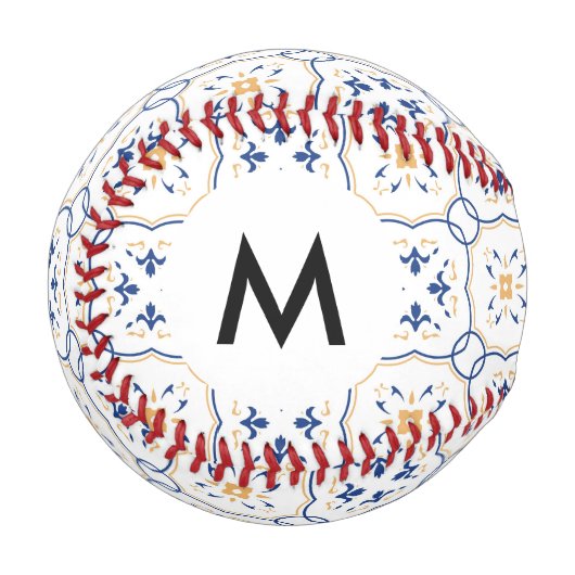 Balle De Baseball Motif floral monogramme 5 (Devant Gauche)