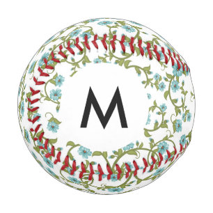 Balle De Baseball Motif floral monogramme 7