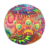 Balle De Baseball Motif funky rétro Abstrait Bohème (Devant)