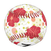 Balle De Baseball Motif Hibiscus tiré à la main (Dos)