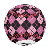 Balle De Baseball Motif Jacquard Monogramme en noir et rose (Dos)