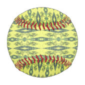 Balle De Baseball Motif jaune et noir (Devant)