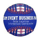 Balle De Baseball Motif Mod Plaid Personnalisé (Dos)