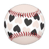 Balle De Baseball Motif moderne Blush Rose Black Love Hearts (Devant)