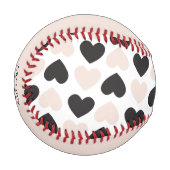 Balle De Baseball Motif moderne Blush Rose Black Love Hearts (Devant Gauche)