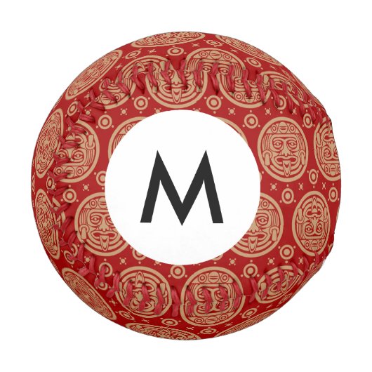 Balle De Baseball Motif Monogram Aztec (Devant Gauche)