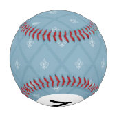 Balle De Baseball Motif Monogram Fleur-de-lis (Dos)