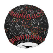 Balle De Baseball Motif Monogram Halloween (Dos)