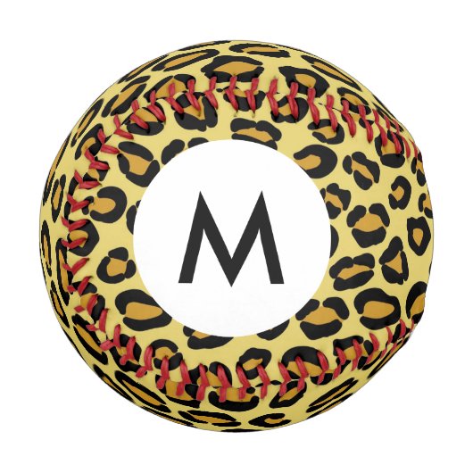 Balle De Baseball Motif Monogram Leopard (Devant Gauche)