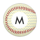 Balle De Baseball Motif Monogram Pastel Chevron (Devant Gauche)