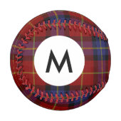 Balle De Baseball Motif Monogram Tartan (Devant Gauche)