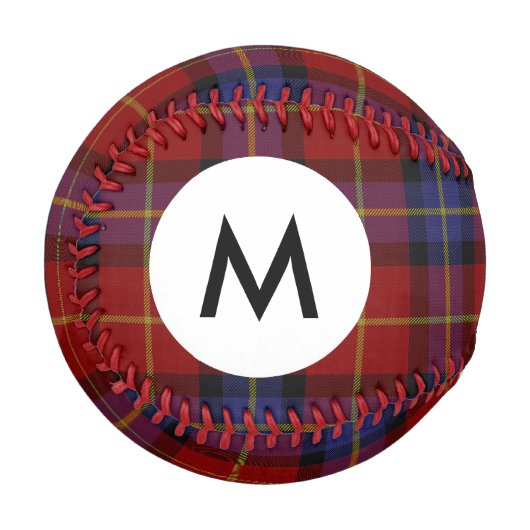 Balle De Baseball Motif Monogram Tartan (Devant Gauche)