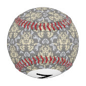 Balle De Baseball Motif Monogramme Damas (Dos)